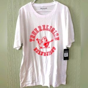Nwt!! TRUE RELIGION White T-Shirt with Red Buddah Casual Clean
